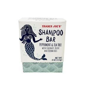 TRADER JOE'S Shampoo Bar Peppermint & Tea Tree 4oz Discontinued New Jojoba